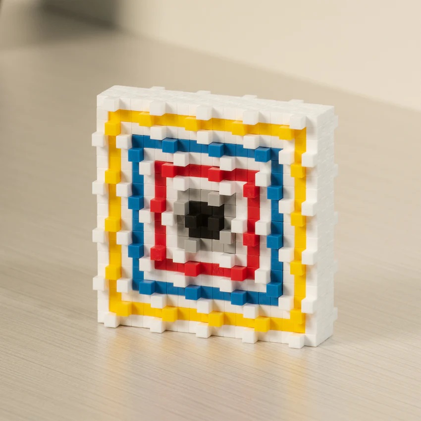 Inspired Mondrian – Composition A – Plus-Plus Tube Puzzle